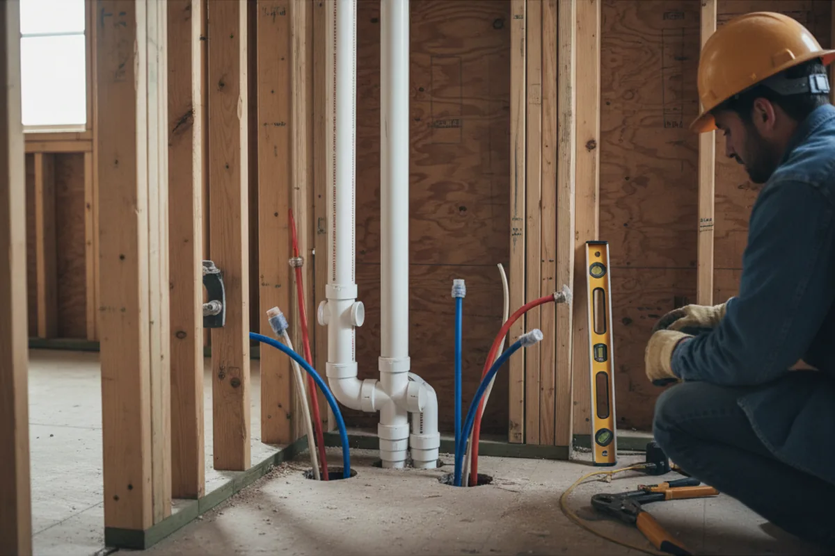 Drain and supply rough-in during Leak Detection in Rockville